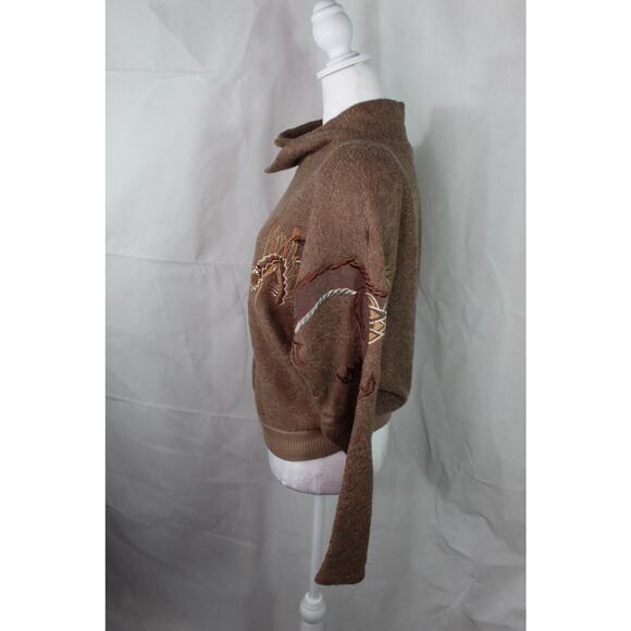 Vintage Kirin Creations Batwing Sweater Embroidered Chinese Dragon Rhinestone M - Picture 4 of 15